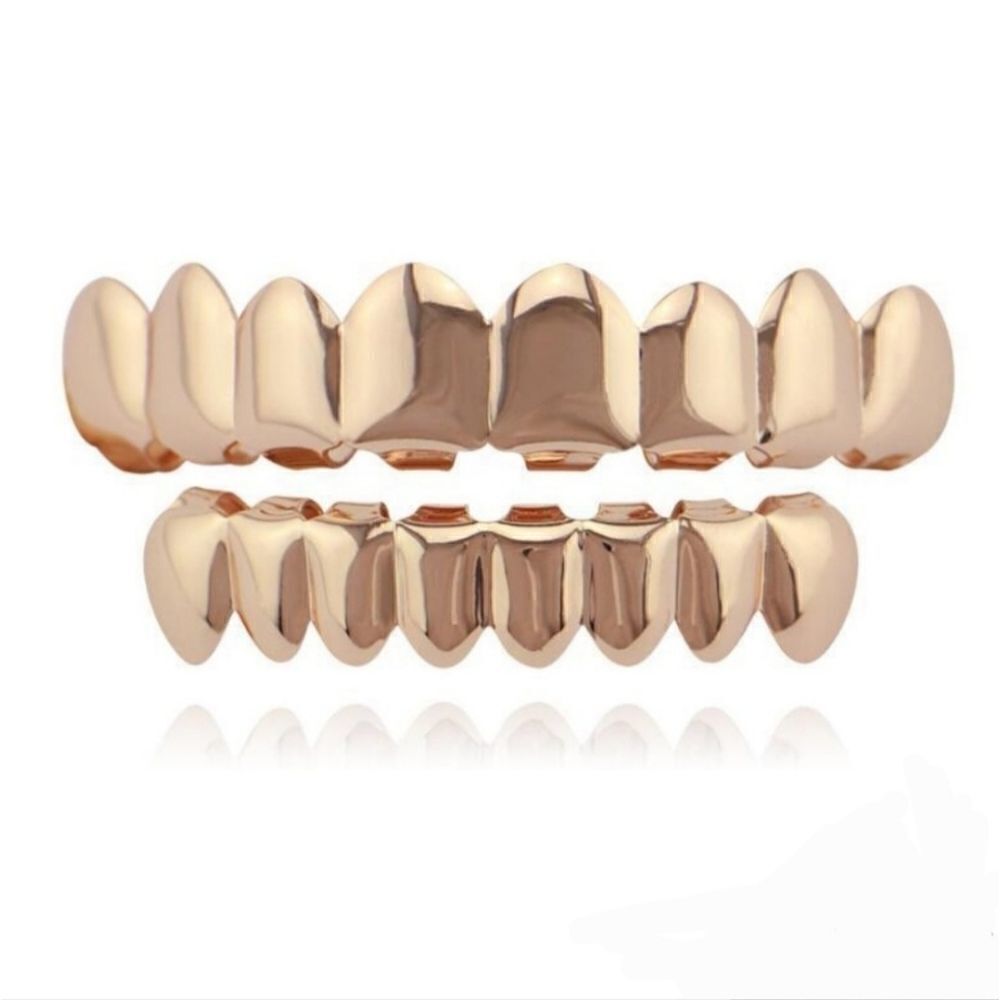Rose Gold Plated Full Hip Hop Grillz Set